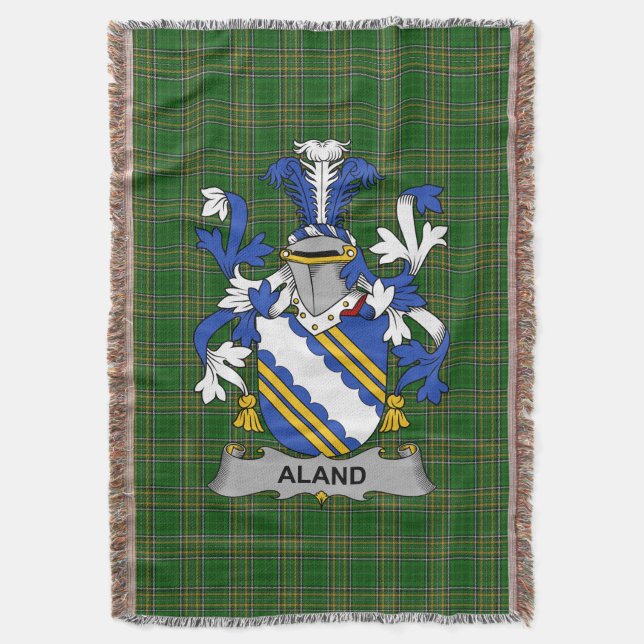 Irish Aland Coat of Arms Family Crest Ireland Throw Blanket (Front Vertical)