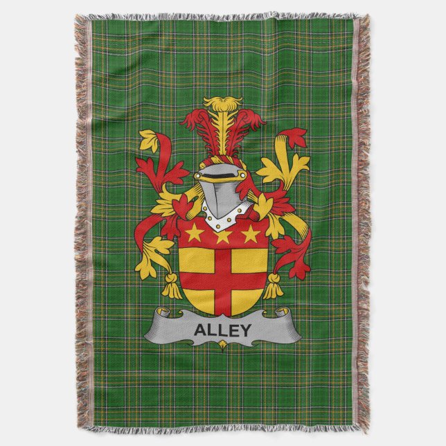  Irish Alley Coat of Arms Family Crest Ireland Throw Blanket (Front Vertical)