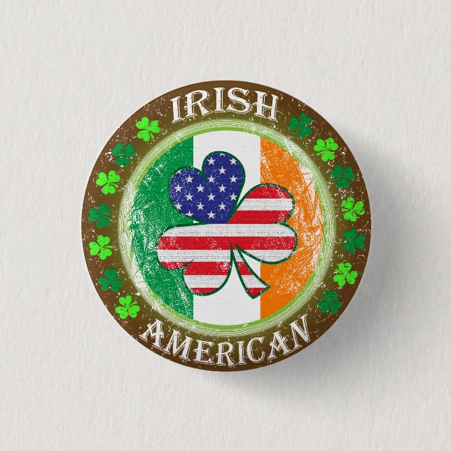 Irish American 3 Cm Round Badge (Front)