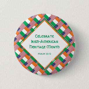 IRISH-AMERICAN Christian Celebrate Heritage Month 6 Cm Round Badge