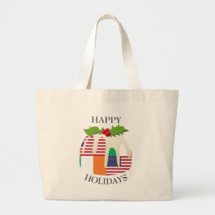 IRISH AMERICAN Christmas Pudding Large Tote Bag