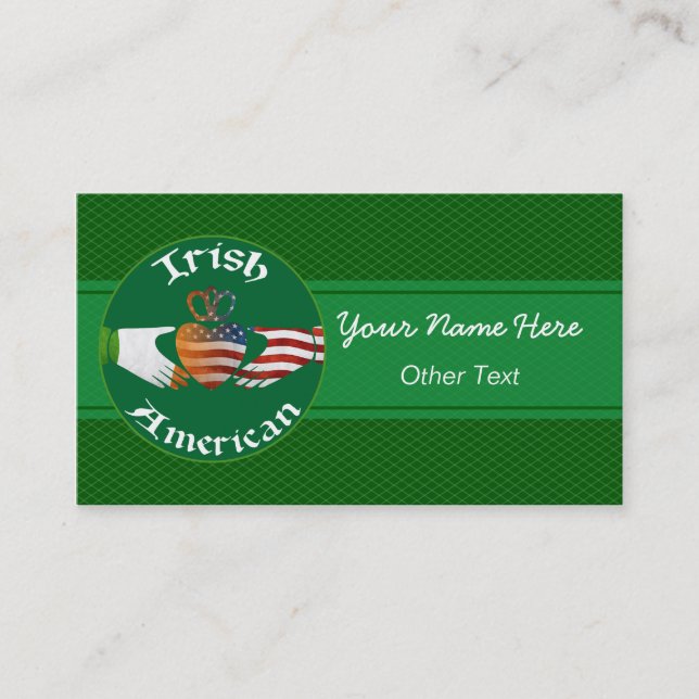 Irish American Claddagh Custom Business Cards (Front)