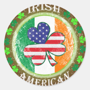 Irish American Classic Round Sticker