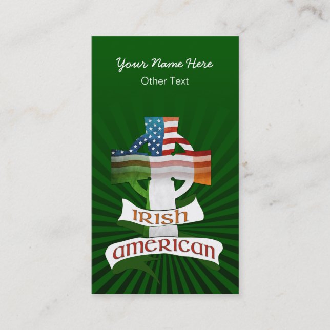 Irish American Cross Custom Business Cards (Front)