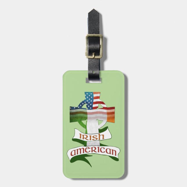 Irish American Cross Luggage Tag Template (Front Vertical)
