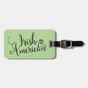 Irish American Entwined Heart Luggage Tag Template