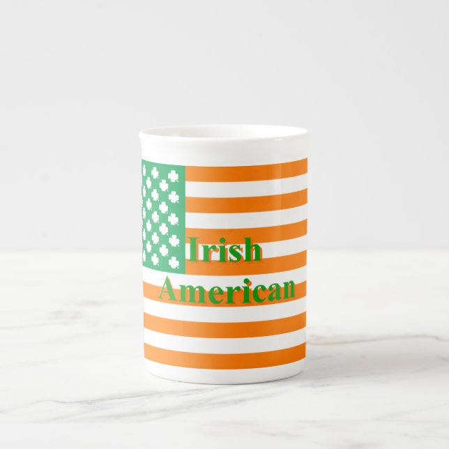 Irish american flag bone china mug (Front)