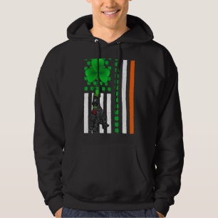 Irish American Flag Giant Schnauzer Dog St Patrick Hoodie