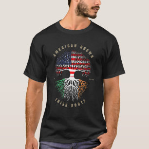 Irish American Flag Grown Roots St. Patrick's Day  T-Shirt