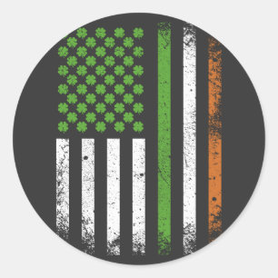 Irish American Flag Ireland Flag Classic Round Sticker