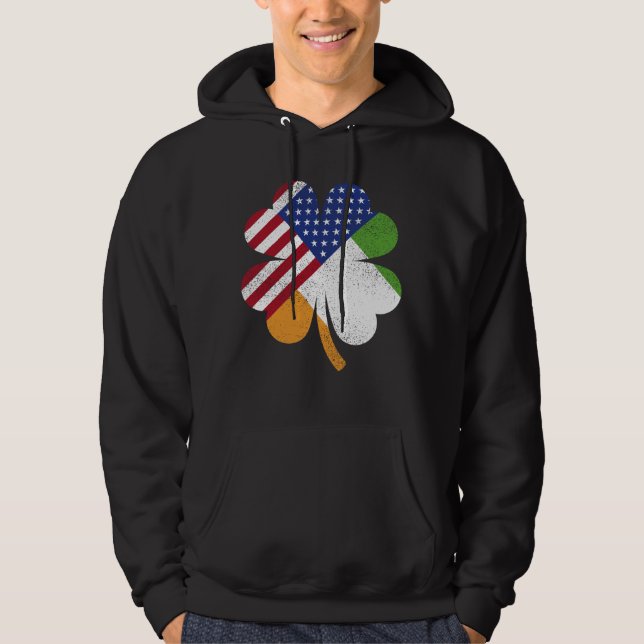 Irish American Flag Ireland Flag Men Hoodie (Front)