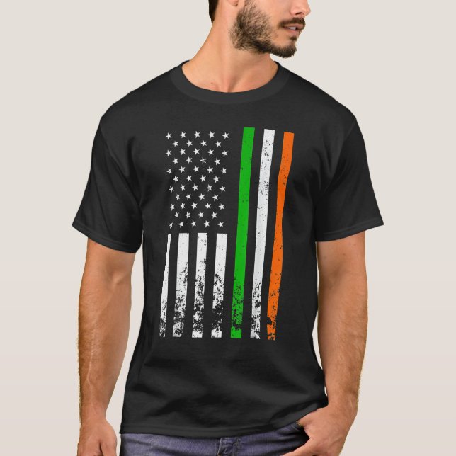 Irish American Flag Ireland Flag Men Women St Patr T-Shirt (Front)
