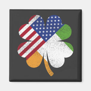 Irish American Flag Ireland Flag Square Magnet