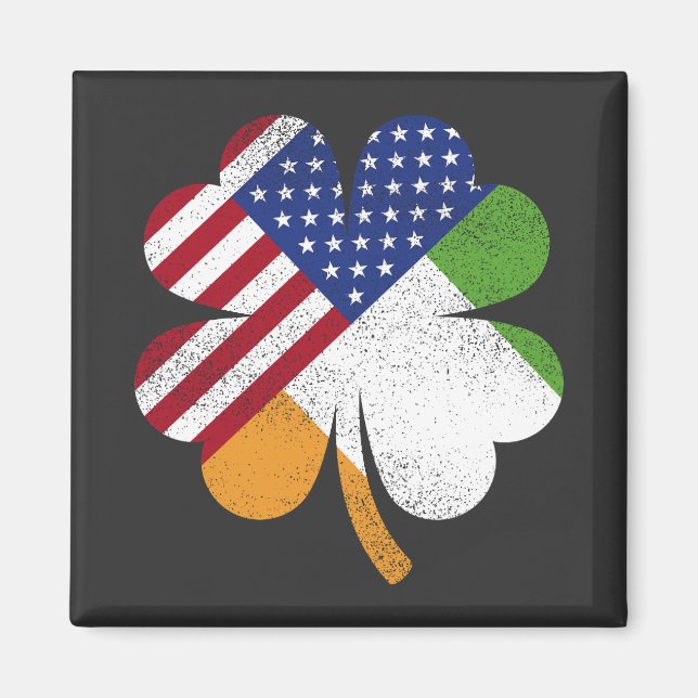 Irish American Flag Ireland Flag Square Magnet (Front)