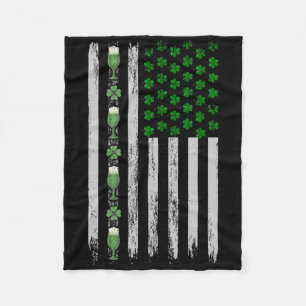 Irish American Flag Ireland Flag St Patricks Day G Fleece Blanket