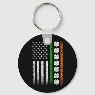 Irish American Flag Ireland Flag St Patricks Day G Key Ring