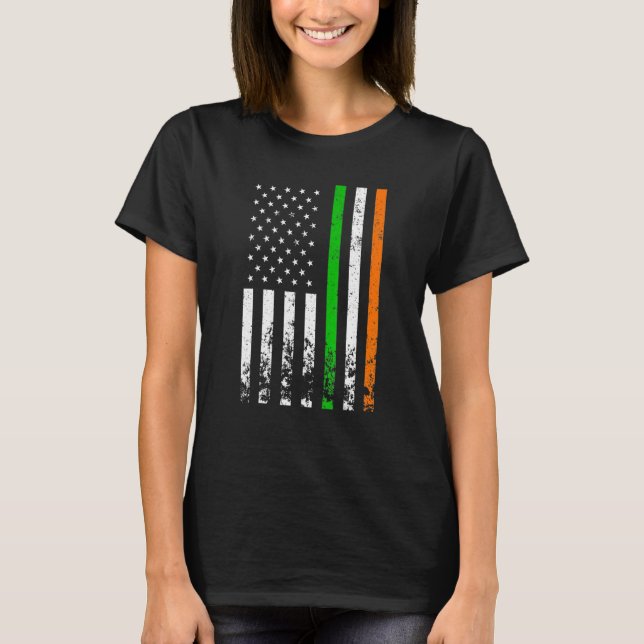Irish American Flag Ireland Flag St Patricks Day   T-Shirt (Front)