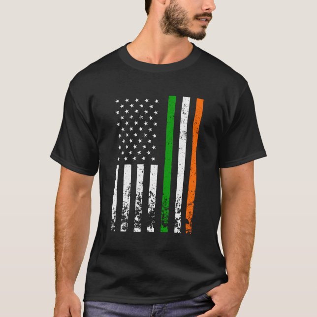Irish American Flag Ireland Flag St Patrick'S Day  T-Shirt (Front)