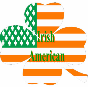 Irish American flag on four leaf clover Photo Sculpture Magnet
