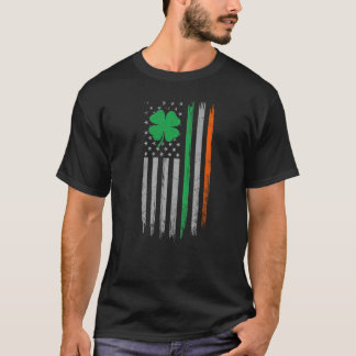 Irish American flag Patrick's day Shamrock Ireland T-Shirt