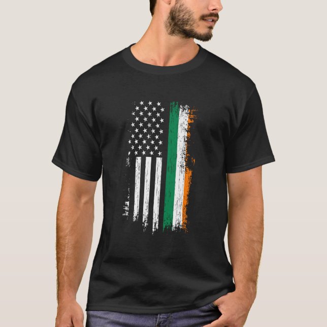 Irish American Flag Pride Ireland Usa T-Shirt (Front)
