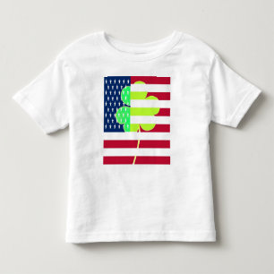Irish American Flag Shamrock Clover St. Patrick Toddler T-Shirt