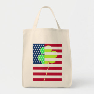 Irish American Flag Shamrock Clover St. Patrick Tote Bag