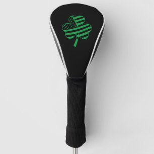 Irish American Flag Shamrock For Golf Head Cover