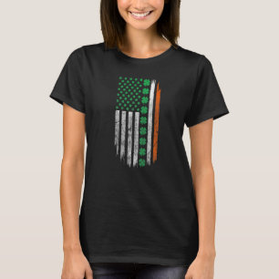 Irish American flag Shamrock Patrick's day Ireland T-Shirt