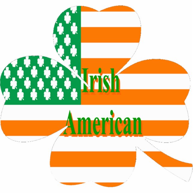 Irish American flag shamrock Photo Sculpture Key Ring (Front)