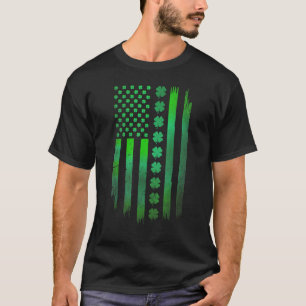 Irish American flag Shamrock Stripes Cool Ireland  T-Shirt