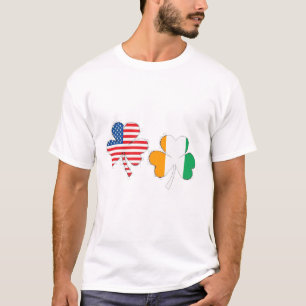 Irish American Flag Shamrock Usa Ireland St Patric T-Shirt