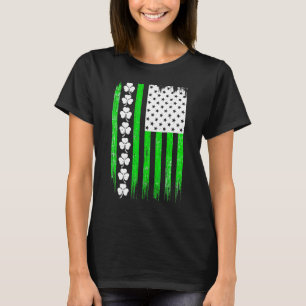 Irish American Flag Shamrock Vintage St Patricks D T-Shirt