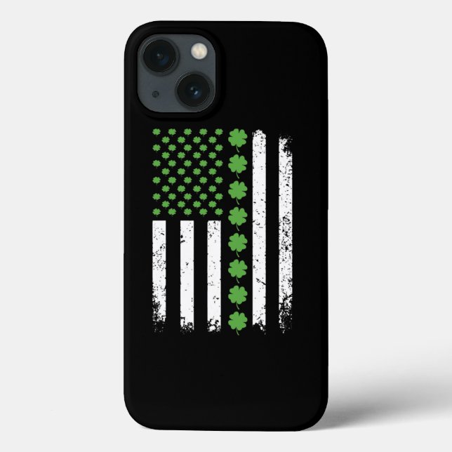 Irish American Flag St Patrick s Day Shamrock T-Sh Case-Mate iPhone Case (Back)