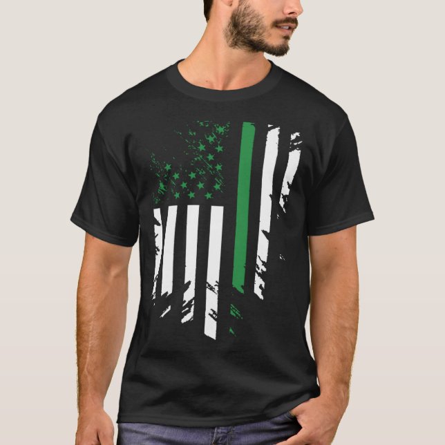Irish American Flag St Patrick s Day T-Shirt (Front)
