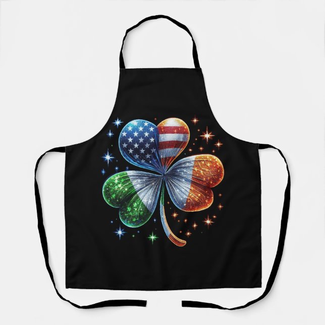 Irish American Flag  ST PATRICKS DAY Apron (Front)