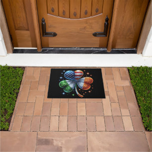 Irish American Flag ST PATRICKS DAY Doormat