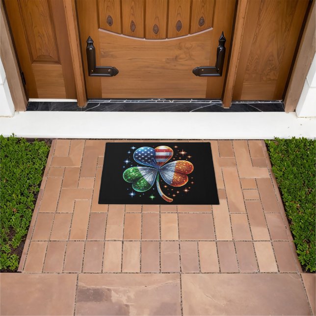 Irish American Flag ST PATRICKS DAY Doormat (Outdoor)