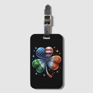 Irish American Flag ST PATRICKS DAY Luggage Tag