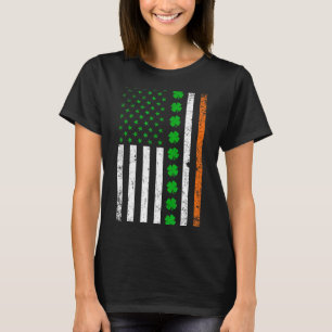 Irish American Flag St. Patrick's Day Shamrock  T-Shirt
