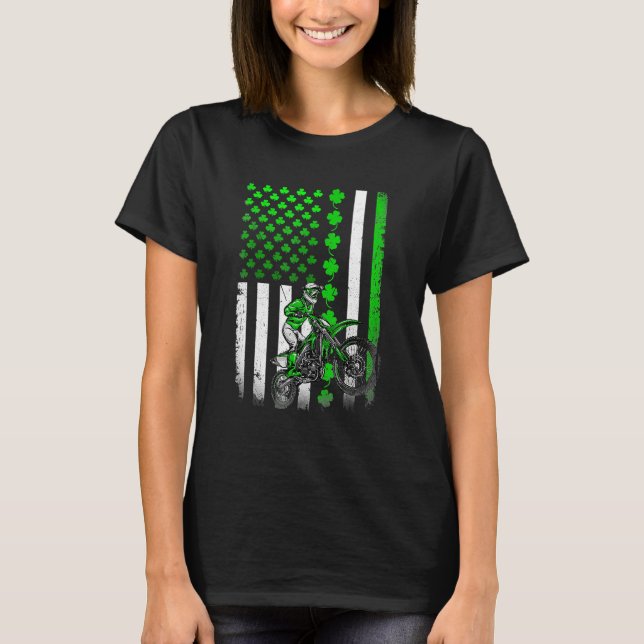 Irish American Flag St Patricks Day Shirt For Moto (Front)