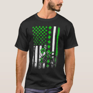 Irish American Flag St Patricks Day Shirt For Moto