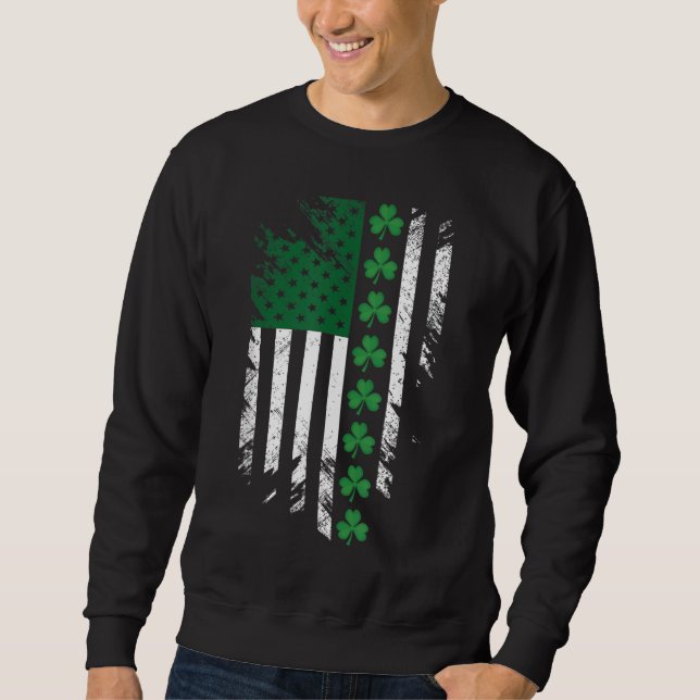 Irish American Flag St. Patrick's Day Sweatshirt (Front)