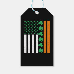 Irish American Flag St Pattys St Patricks Paddys Gift Tags