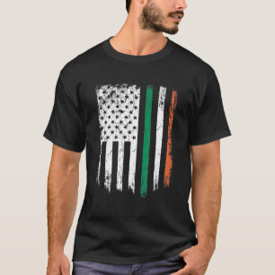 Irish American Flag Vintage Saint Patrick's Day Sh T-Shirt