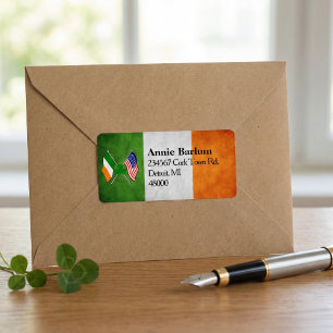 Irish American Flags Return Address Label