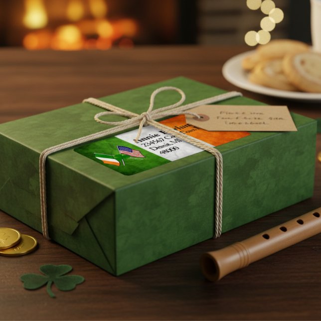 Irish American Flags Return Address Label (Irish American Flags Return Address Label)