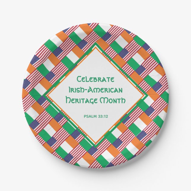 IRISH-AMERICAN Heritage Celebration Paper Plate (Front)