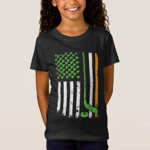 Irish American Hockey Flag Hockey St Patrick's Gif T-Shirt