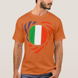 Irish American Multinational Patriot Flag Heart T-Shirt
